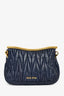 Miu Miu Navy Nappa Matelassé Ruched Crossbody Bag