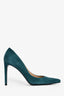 Stuart Weitzman Teal Suede Pointed Heels Size 9