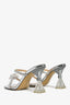 Mach & Mach Silver/Clear PVC Crystal Embellished Heels Size 37