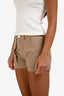 Frame Taupe Cotton Chino Mini Shorts Size 25