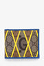 Gucci Brown/Blue GG Rhombus Printed Bi Fold Wallet