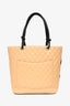 Pre-Loved Chanel™ 2004/5 Beige Quilted Lambskin Cambon Tote