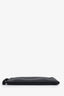 Salvatore Ferragamo Black Grained Leather Zip Pouch