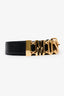 Moschino Black Leather Logo Chain Belt Size 44