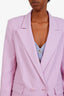 Maje Mauve Wool Blend Double Breasted Blazer Size 38