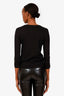 Pre-loved Chanel™ Black Cotton Long Sleeve with Gold Detail Top Estimated Size S