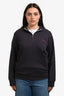 Burberry Navy Half-Zip Long Sleeve Sweater Size M