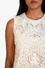 Dolce & Gabbana Cream Silk Blend Eyelet Sleeveless Mini Dress Size 38