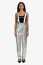 Isabel Marant Silver Cotton Cargo Pants Size 34