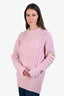 Thom Browne Pink Wool Mohair Cable Knit Sweater Size 4