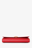 Saint Laurent Red Leather Classic Y Ligne Clutch