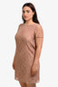 Burberry Peach Cotton Lace Short Sleeve Midi Dress Size 10 US