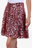 Dolce & Gabbana Pink Sequin Skater Skirt Size 40