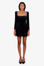 Nadine Merabi Black Velvet 'Kimberly' Mini Dress Size 6