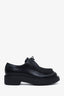 Prada Black Leather Lace Up Loafer Size 39.5