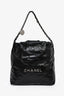 Pre-loved Chanel™ 2022+ Black Calfskin Small 22 Shoulder Bag with pouch