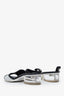Pre-loved Chanel™ Black/White Logo Block Heel Mules Size 39.5