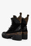 Bottes Laureate Louis Vuitton en daim noir et toile Monogram, taille 39,5