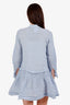 See by Chloe Blue Cotton Ruffled Mini Dress with Slip Size 36