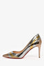 Christian Louboutin Silver/Gold Patent Pumps Size 39