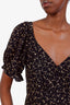 Ba&sh Black/Brown Puffy Sleeve Midi Dress Size L
