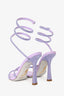Rene Caovilla Purple Crystal Embellished Ankle Wrap Heels Size 6