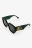 Gucci Black Oversized Green GG Sides Sunglasses