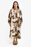 Max Mara White/Green Floral Printed 'Maesa' Maxi Dress Size 4 US