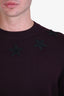 Givenchy Dark Burgundy Wool Star Detail Sweater Size L Men's