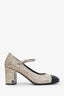 Escarpins Mary Jane Chanel™ d’occasion à paillettes dorées et noires, taille 36,5
