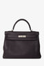 Hermès 2024 Raisin Togo Leather Kelly 32 with Strap