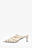 Anine Bing White Woven Leather "Eve" Heeled Mules Size 38