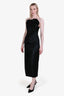 Acler Black 'Webster' Fan Detail Strapless Midi Dress Size XS