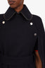 Victoria Beckham Navy Wool Belted Cape Size XS