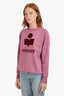 Isabel Marant Etoile Pink Cotton Logo Sweatshirt Size 42