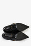 Lanvin Black Leather Pearl Buckle Mary Jane Heels Size 38
