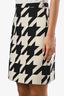 Gucci Black and White Houndstooth Print Mini Skirt Size 38