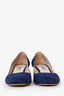 Prada Blue Suede Mirrored Round Toe Heels Size 39