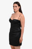 Roberto Cavalli Black Satin Mini Dress Size 46