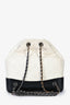 Pre-loved Chanel™ 2018 19 Black/White Aged Leather Small Gabrielle Backpack
