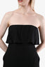 Vix Paula Hermanny Black Linen Strapless Midi Dress Size S