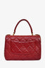 Pre-loved Chanel™ 2017 Burgundy Lambskin Leather CC Trendy Small Top Handle