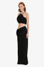 Lovers and Friends Black Flower Applique Side Slit Maxi Dress Size S