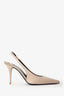 Saint Laurent Taupe Satin Slingback Heels Size 37