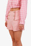 Balmain Pink Gold Button High Waist Shorts Size 38