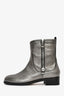 Jimmy Choo Silver Metallic Leather 'Dondo' Boots Size 40