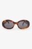 Celine Tortoiseshell 'Triomphe' Oval Sunglasses