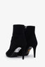 Prada Black Suede Pointed Toe Ankle Boots Size 37