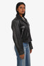 Sandro Black Lambskin Distressed Jacket Size XS/S