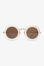 Loewe Cream Two-Tone Round Sunglasses